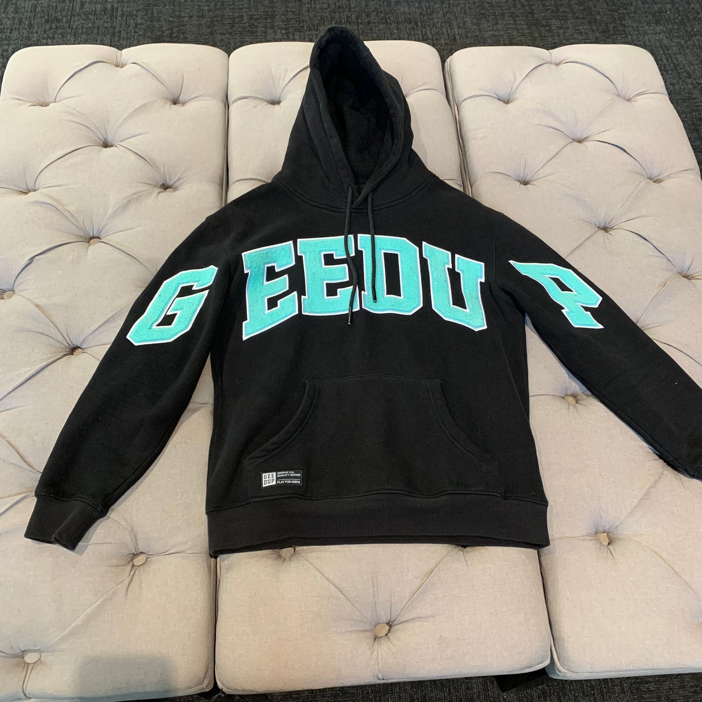 Geedup Team Logo Hoodie ‘Black Teal’ (Second hand)