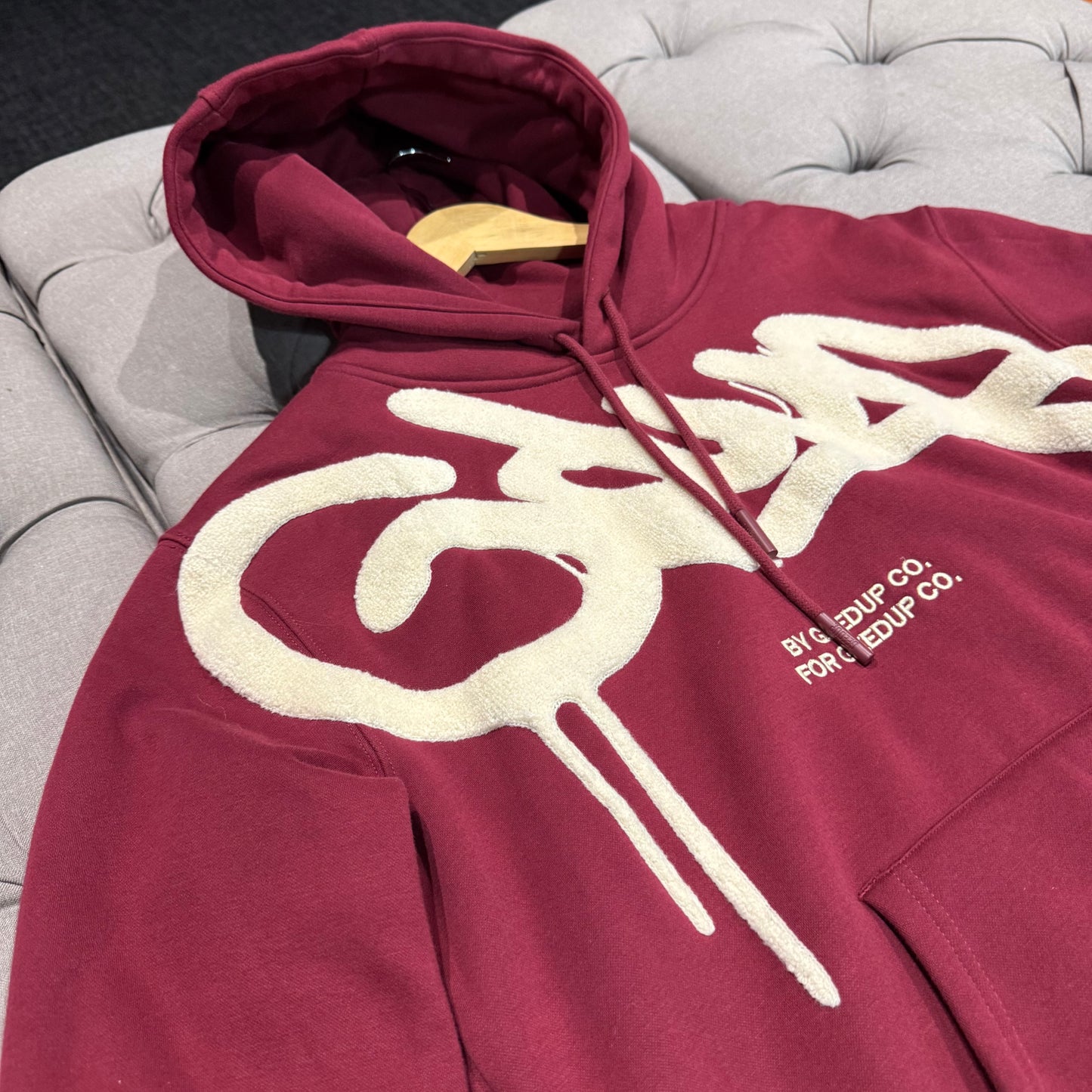 Geedup Handstyle Hoodie 'Maroon Cream' (Second hand)