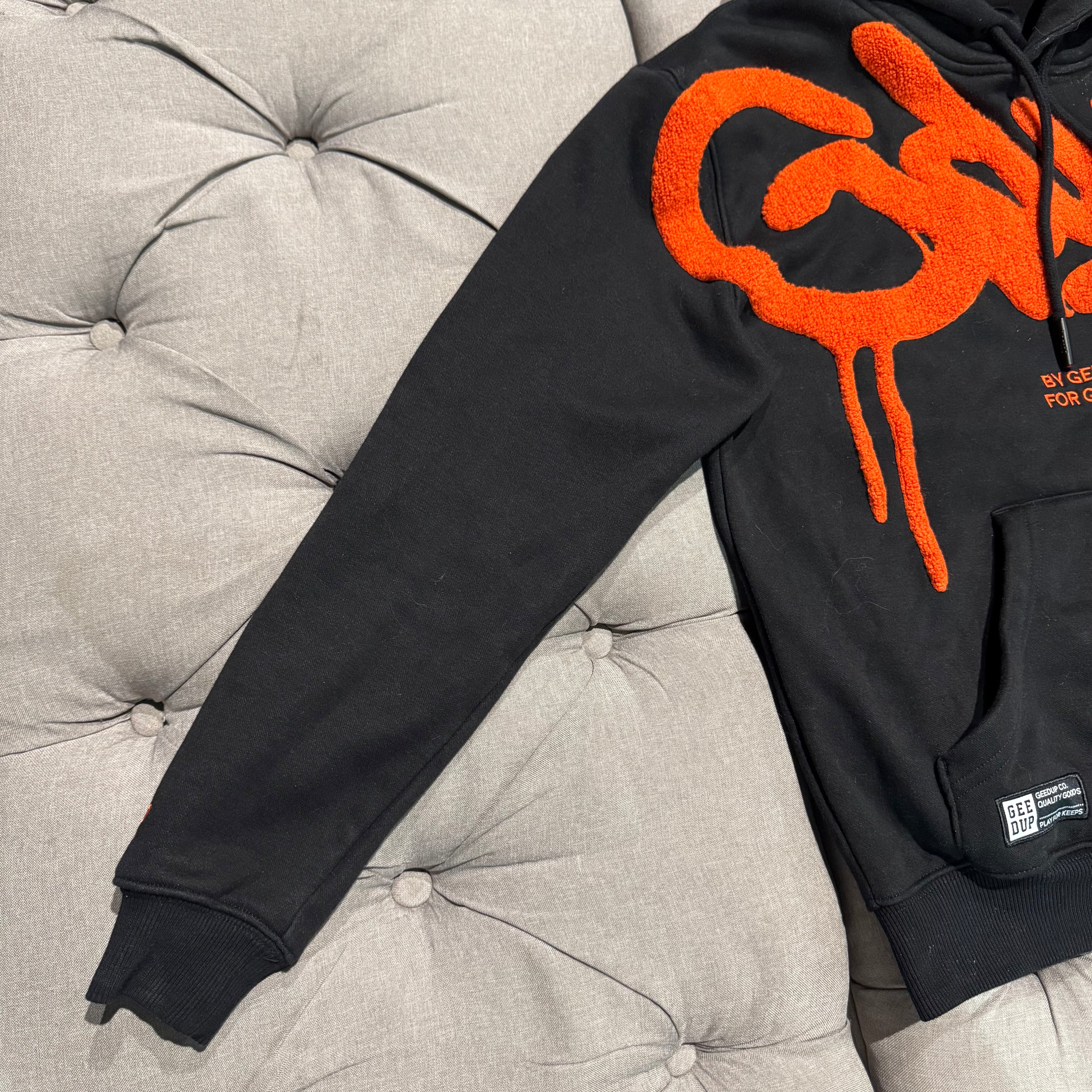 Geedup Handstyle Hoodie 'Black Burnt Orange' (Second hand)