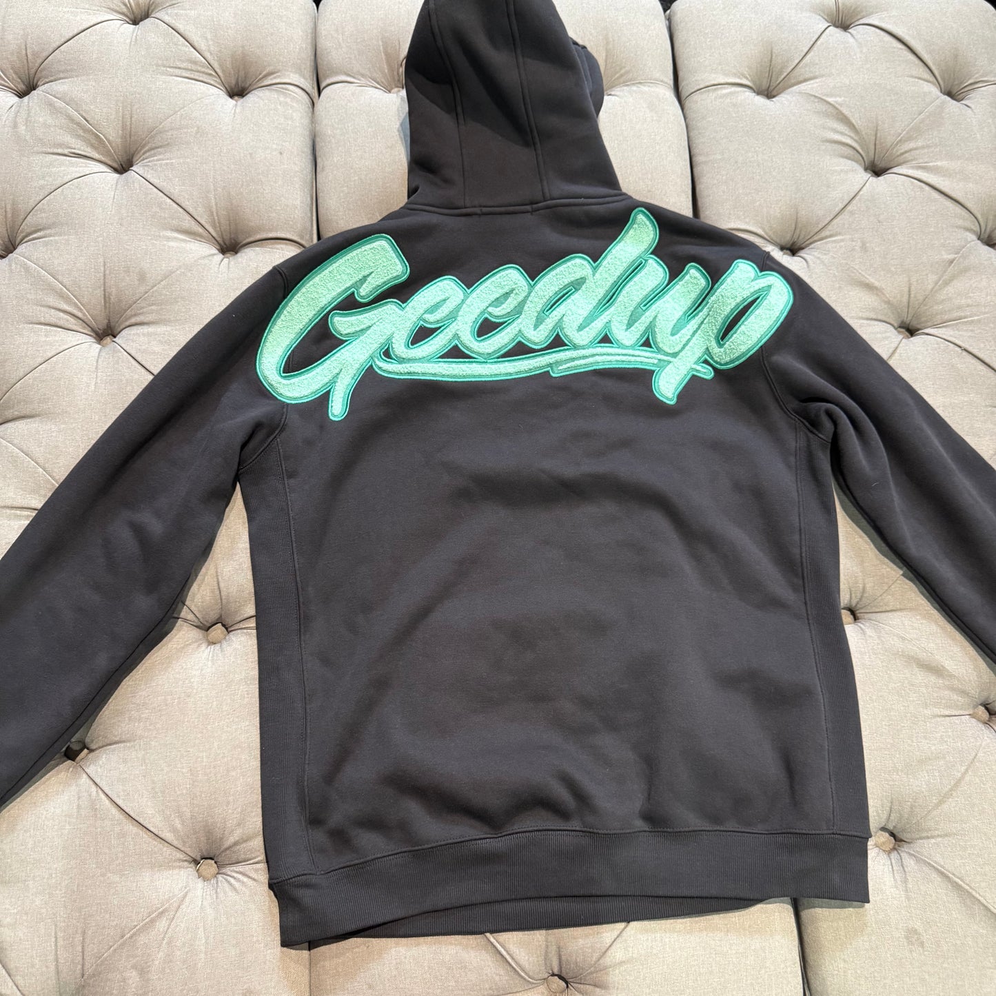 Geedup Script Logo Hoodie 'Navy Green' (Second hand)