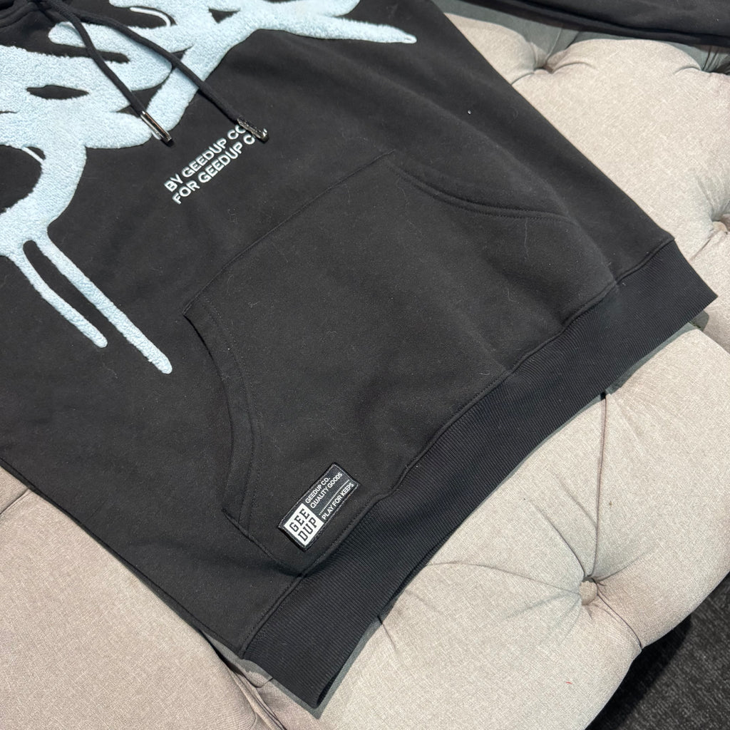 Geedup Handstyle Hoodie 'Black Baby Blue' (Second hand)
