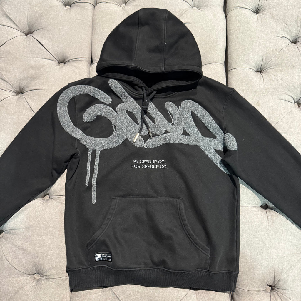 Geedup Handstyle Hoodie 'Black Grey' (Second hand)