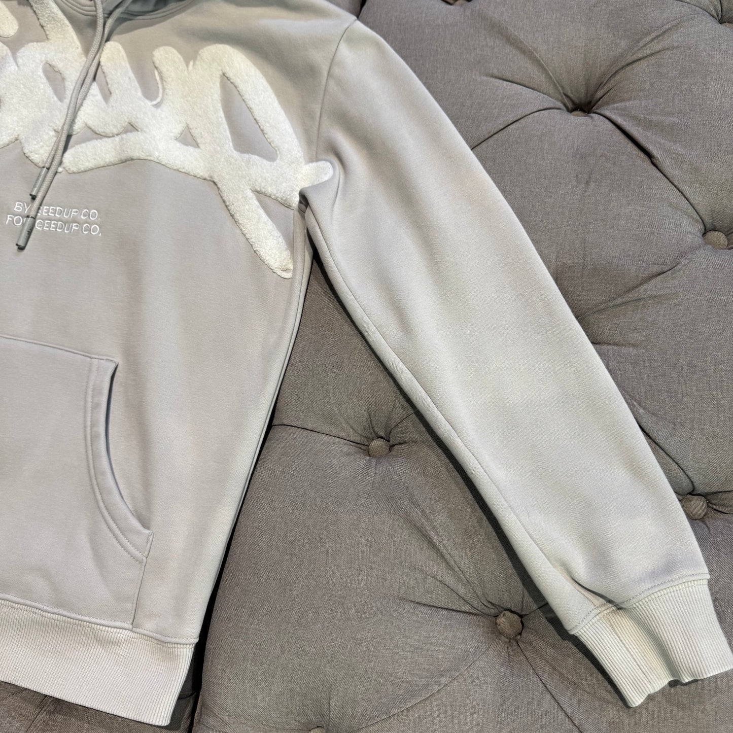 Geedup Handstyle Hoodie 'Grey White' (Second hand)
