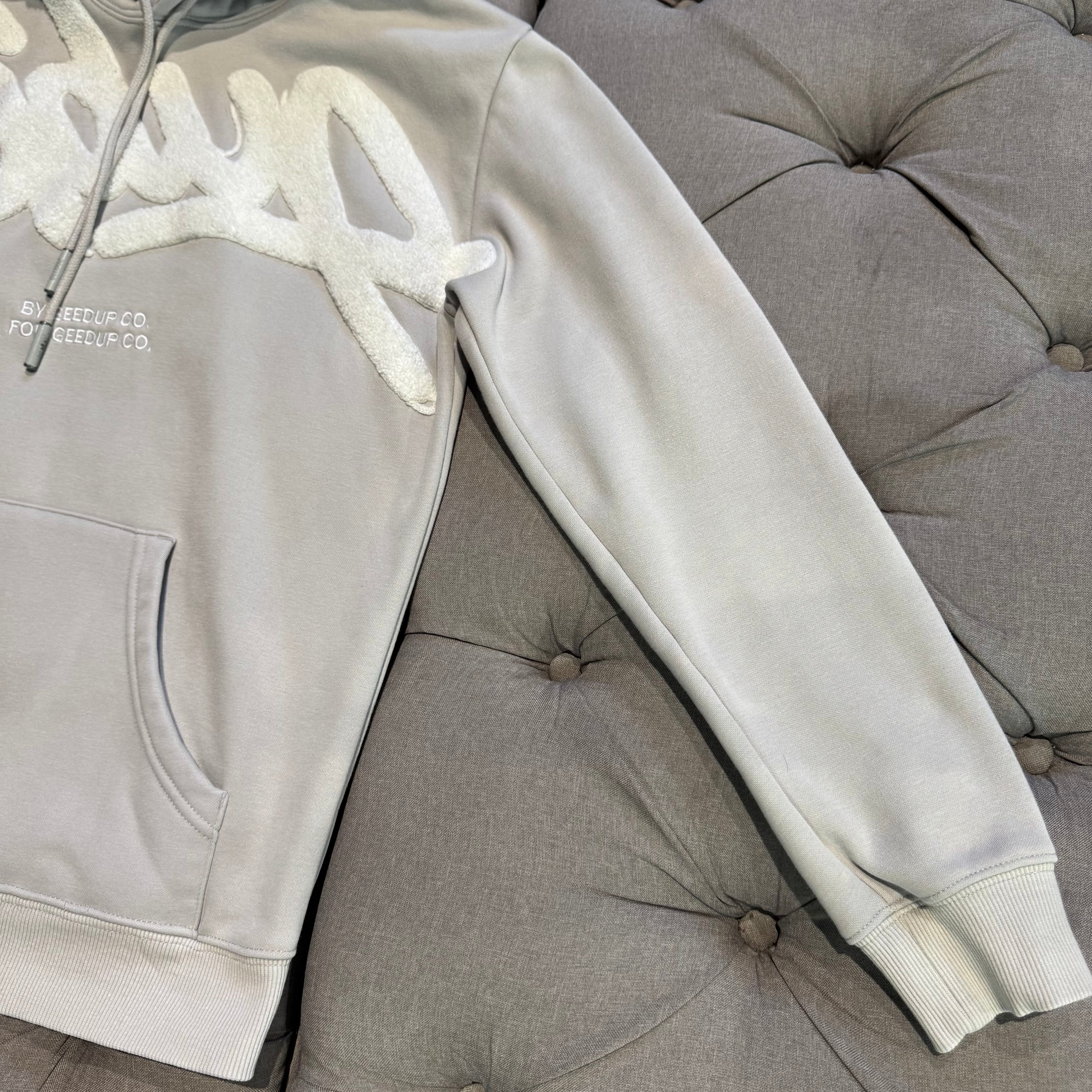 Geedup Handstyle Hoodie 'Grey White' (Second hand)