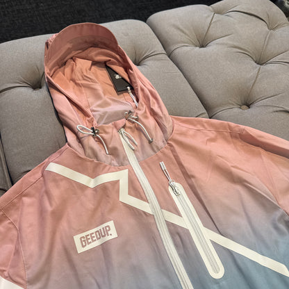 Geedup X ArrDee Sublimated Zipup Jacket 'Baby Blue Peach' (Brand New)