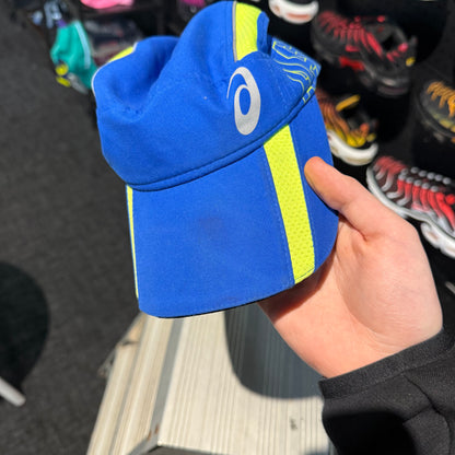 Asics Running Cap 'Blue Neon Green' (Second hand)
