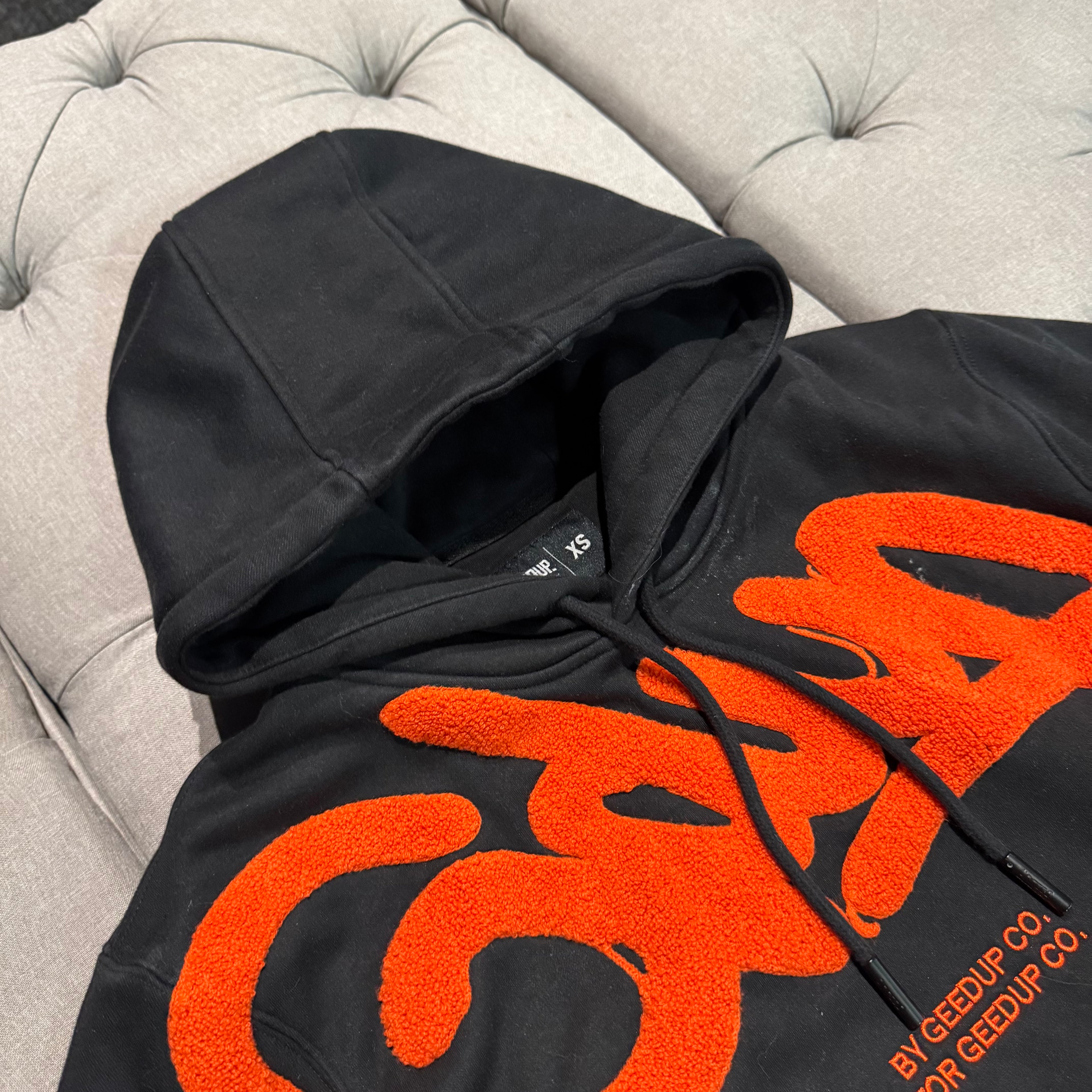 Geedup Handstyle Hoodie 'Black Burnt Orange' (Second hand)
