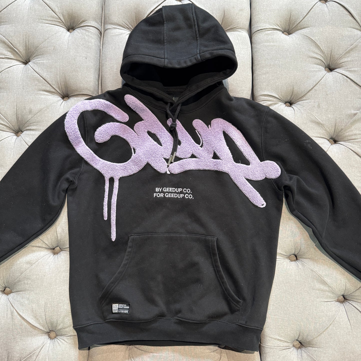 Geedup Handstyle Hoodie 'Black Lavender' (Second hand)