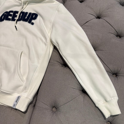 Geedup Play For Keeps Hoodie 'White Navy Blue' (Second hand)