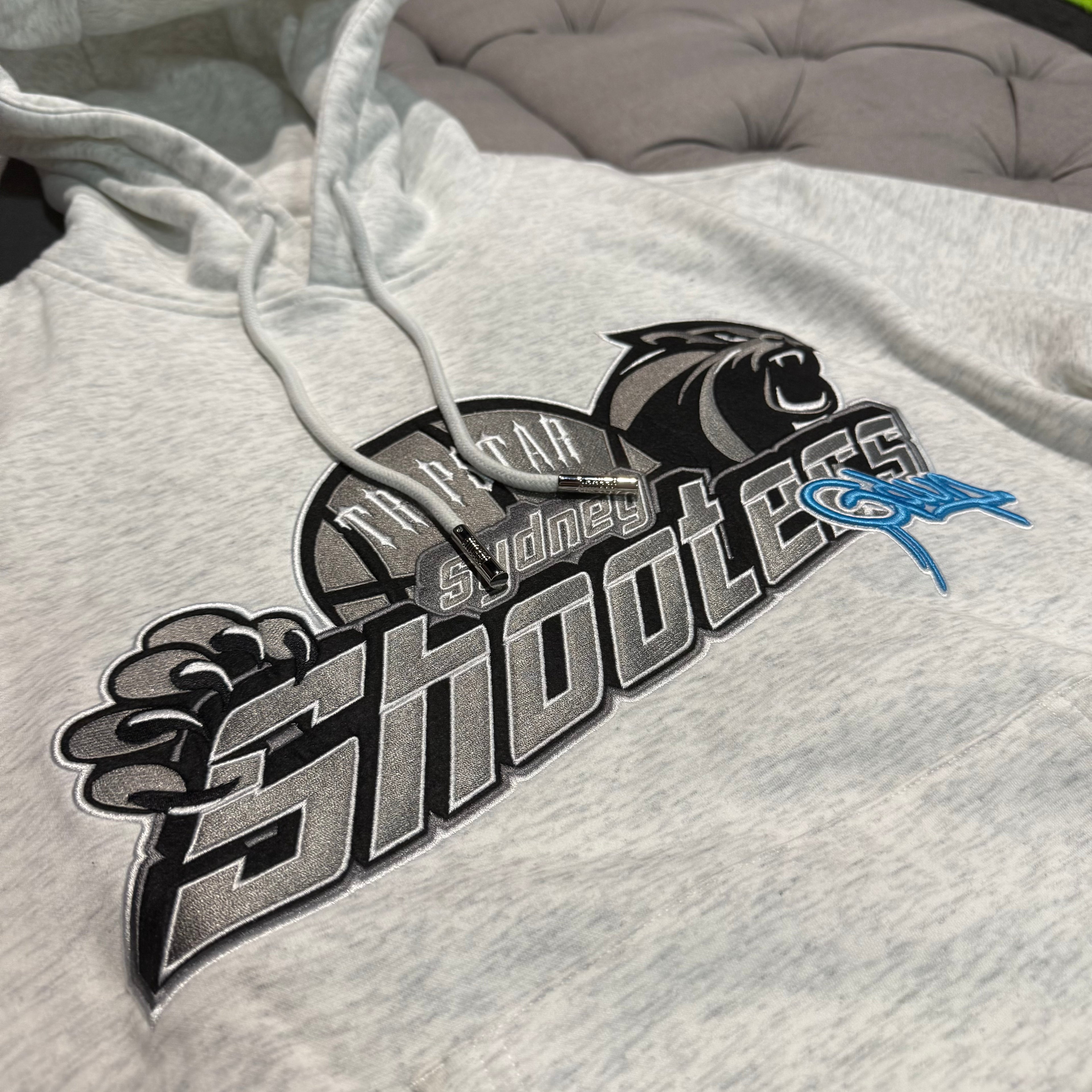 Geedup X Trapstar Sydney Shooters Hoodie 'White Marle/Blue' (Brand New)