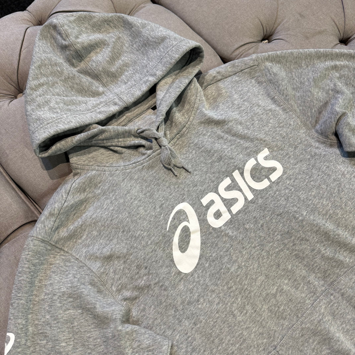 Asics Front Logo Hoodie 'Grey White' (Second hand)