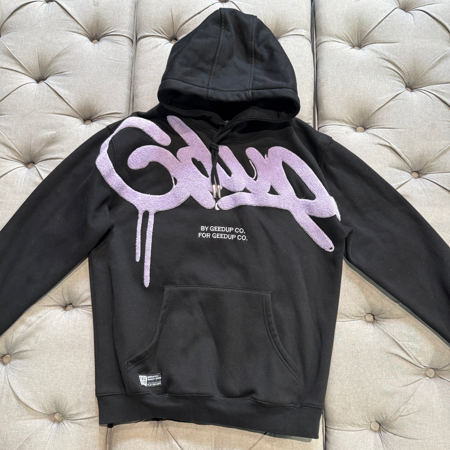 Geedup Handstyle Hoodie 'Black Lavender' (Second hand)