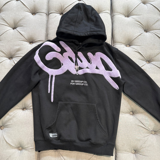Geedup Handstyle Hoodie 'Black Lavender' (Second hand)