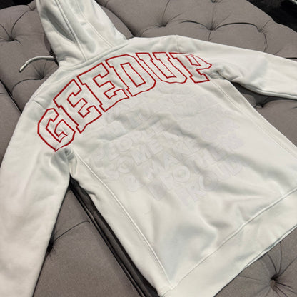 Geedup Team Logo Proud Hoodie 'White Red' (Second hand)