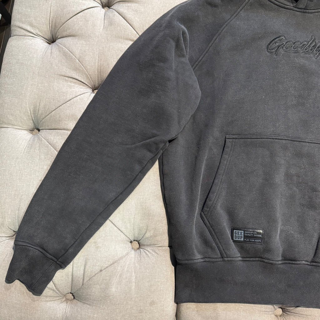 Geedup OS Script Hoodie 'Washed Black' (Second hand)