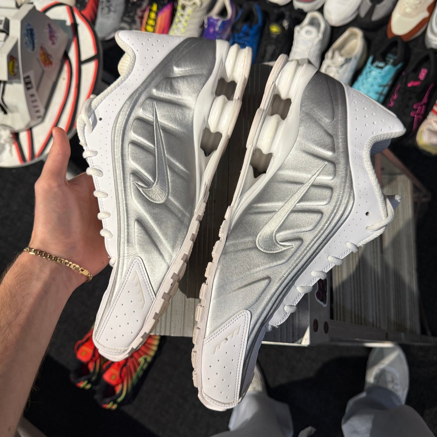 Nike Shox R4 'White Metallic Silver' (Second hand)