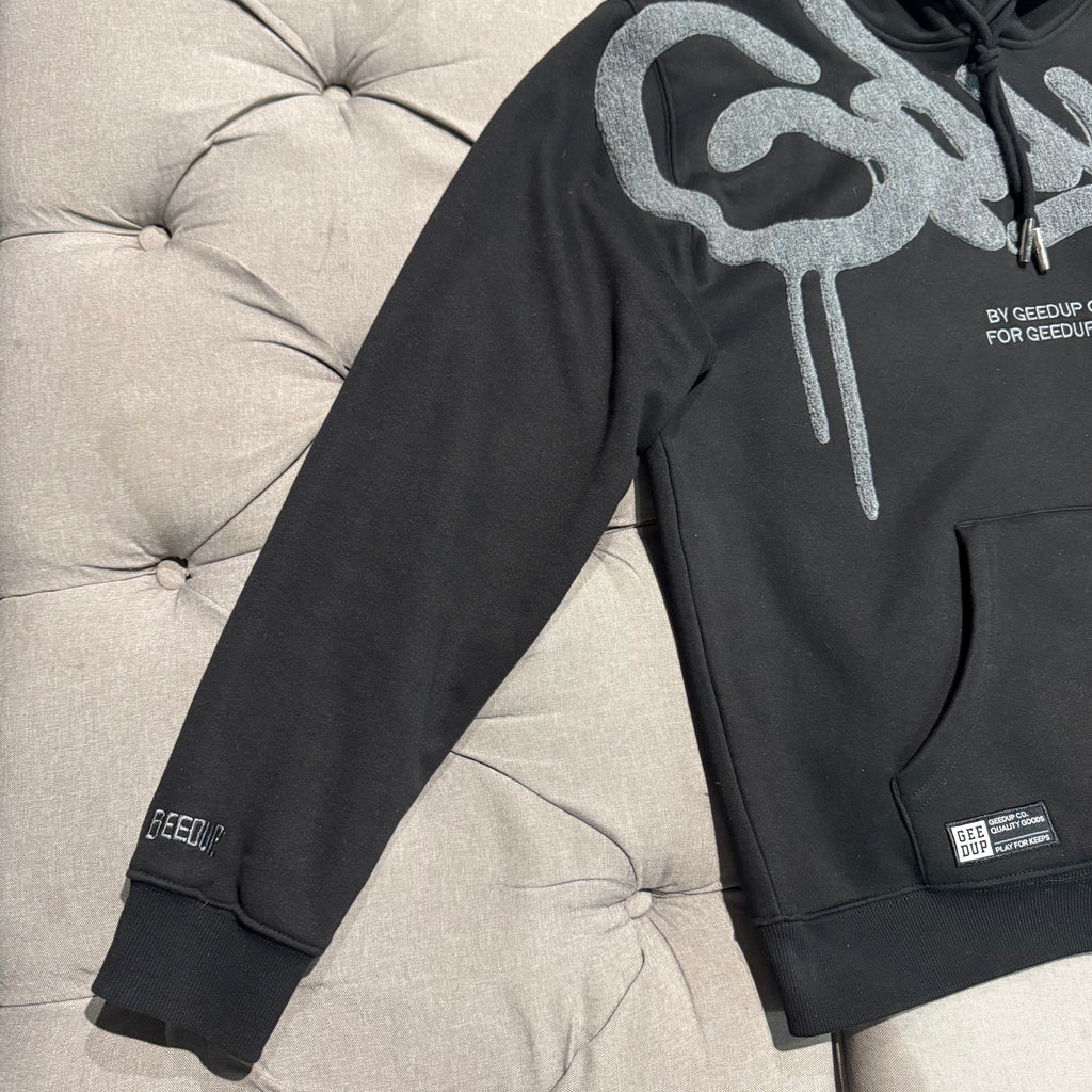 Geedup Handstyle Hoodie 'Black Grey' (Second hand)