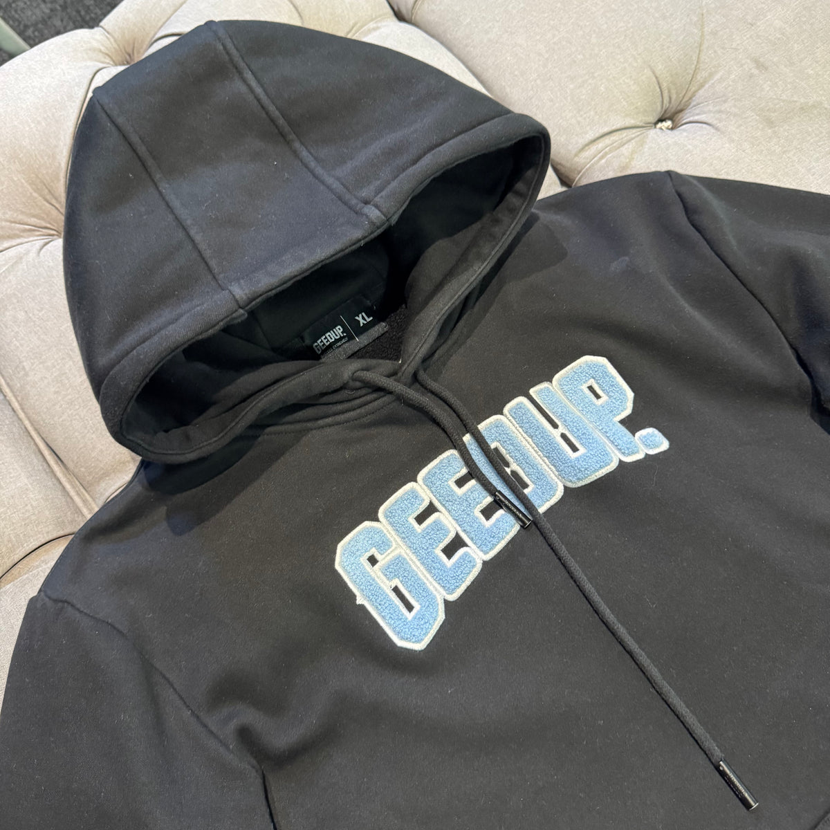 Geedup Play For Keeps Hoodie 'Black Baby Blue' (Second hand)