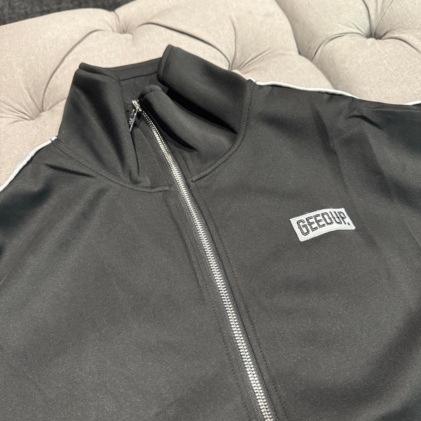 Geedup Play For Keeps Zip Up Jacket 'Black Baby Blue' (Second hand)