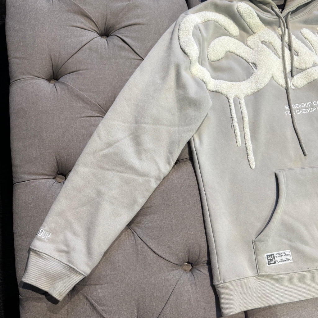 Geedup Handstyle Hoodie 'Grey White' (Second hand)