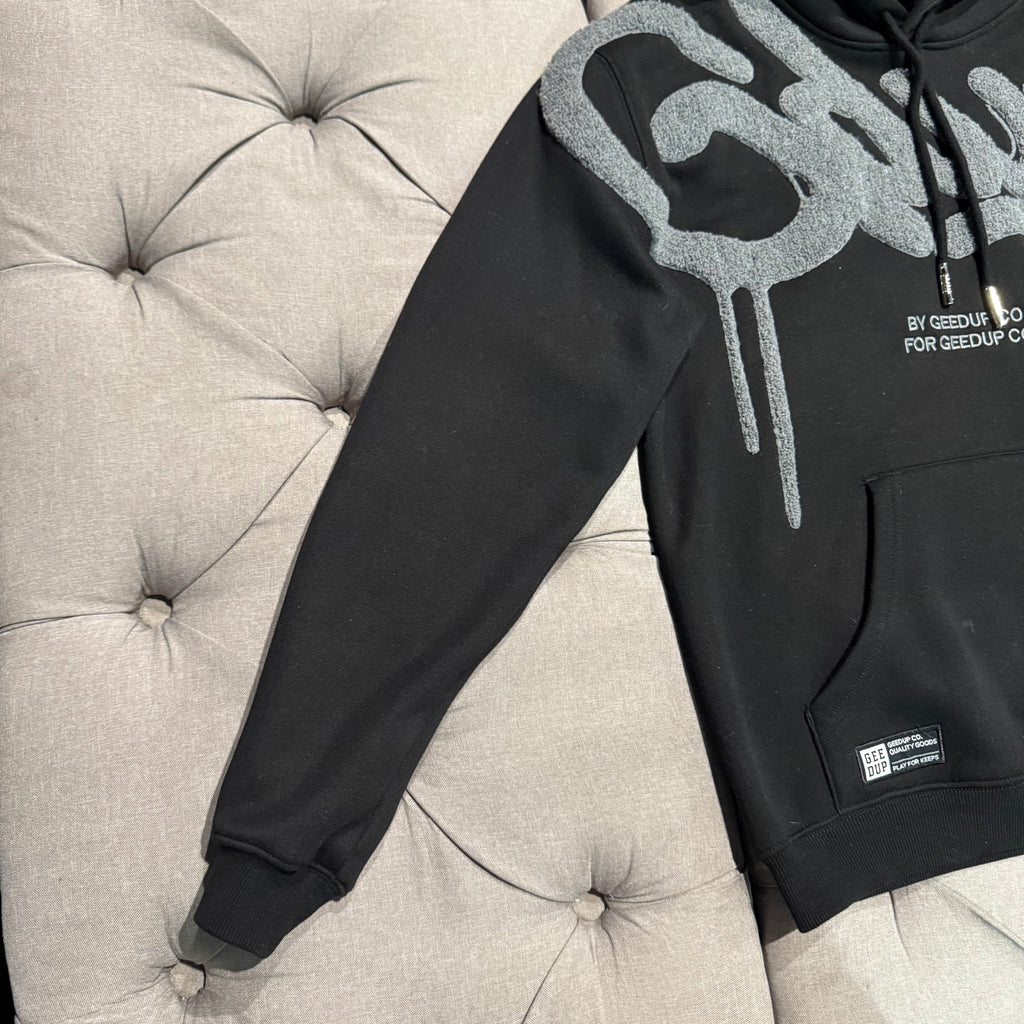 Geedup Handstyle Hoodie 'Black Grey' (Second hand)