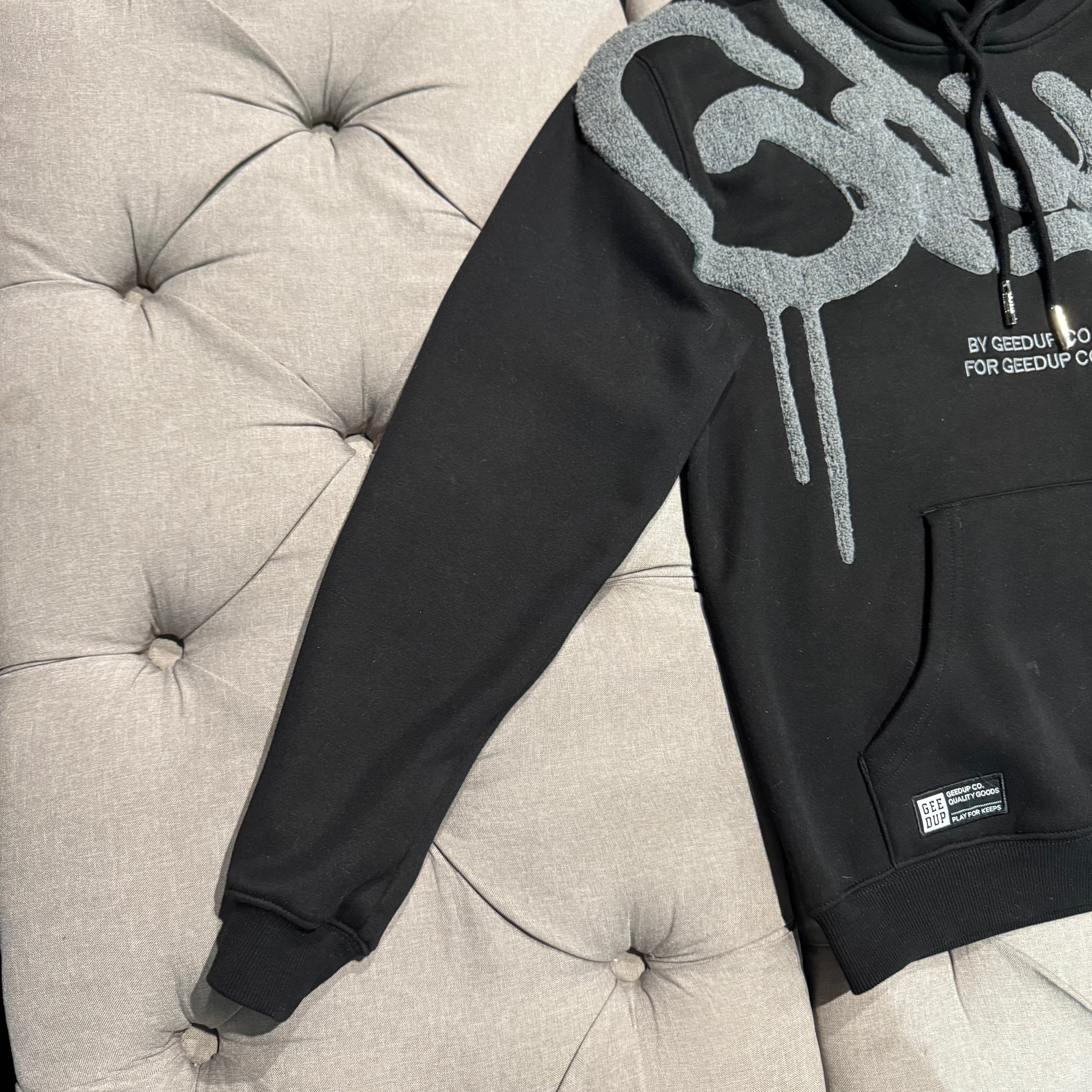 Geedup Handstyle Hoodie 'Black Grey' (Second hand)