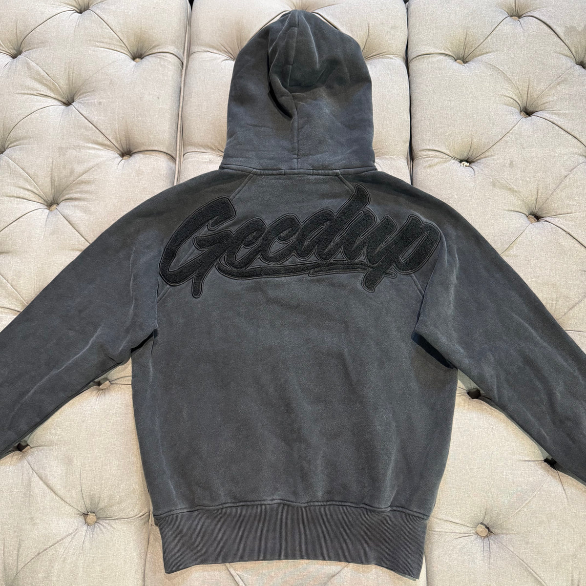 Geedup OS Script Hoodie 'Washed Black' (Second hand)