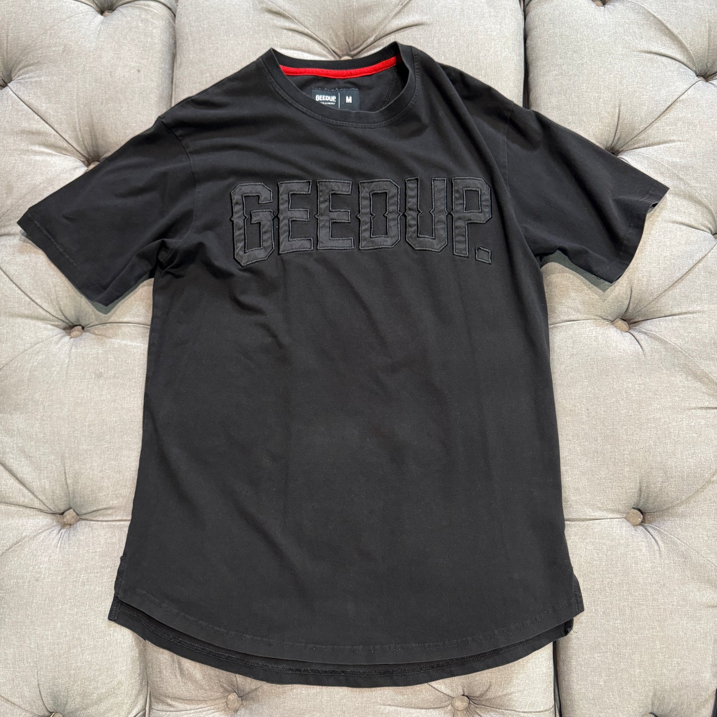 Geedup Satin Team Logo T-Shirt 'Blackout' (Second hand)