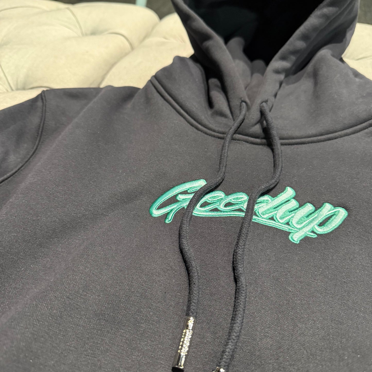 Geedup Script Logo Hoodie 'Navy Green' (Second hand)
