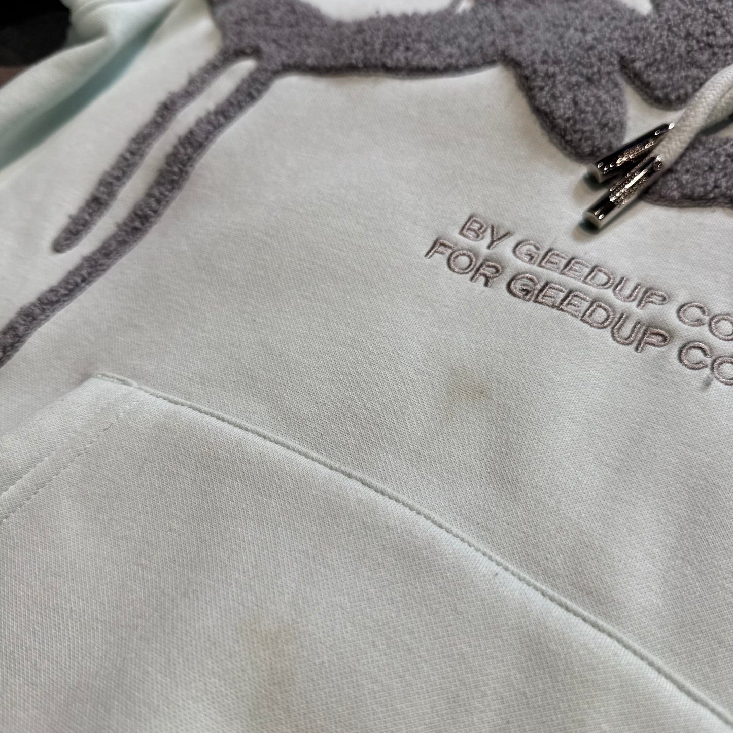 Geedup Handstyle Hoodie 'Teal Grey' (Second hand)