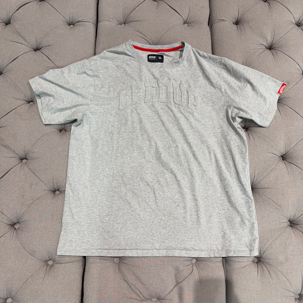 Geedup Embossed Logo T-Shirt 'Grey' (Second hand)