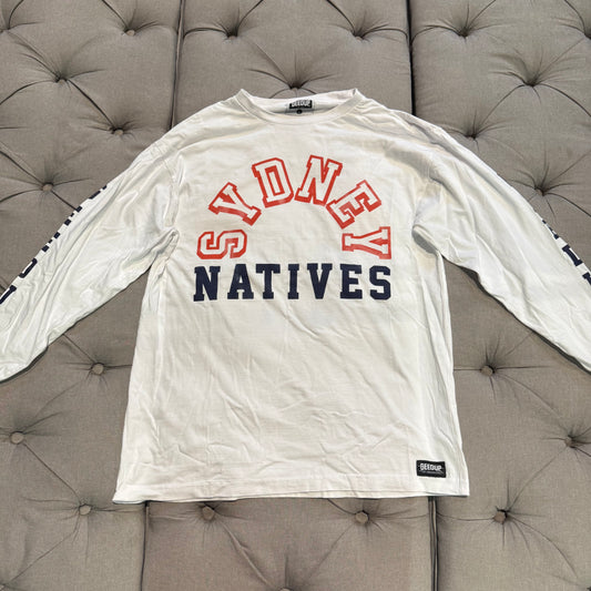 Geedup Sydney Natives Long Sleeve T-Shirt 'White Red Navy' (10+ YEAR OLD RELEASE) (Second hand)