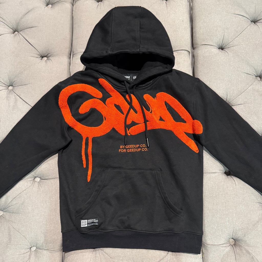 Geedup Handstyle Hoodie 'Black Burnt Orange' (Second hand)