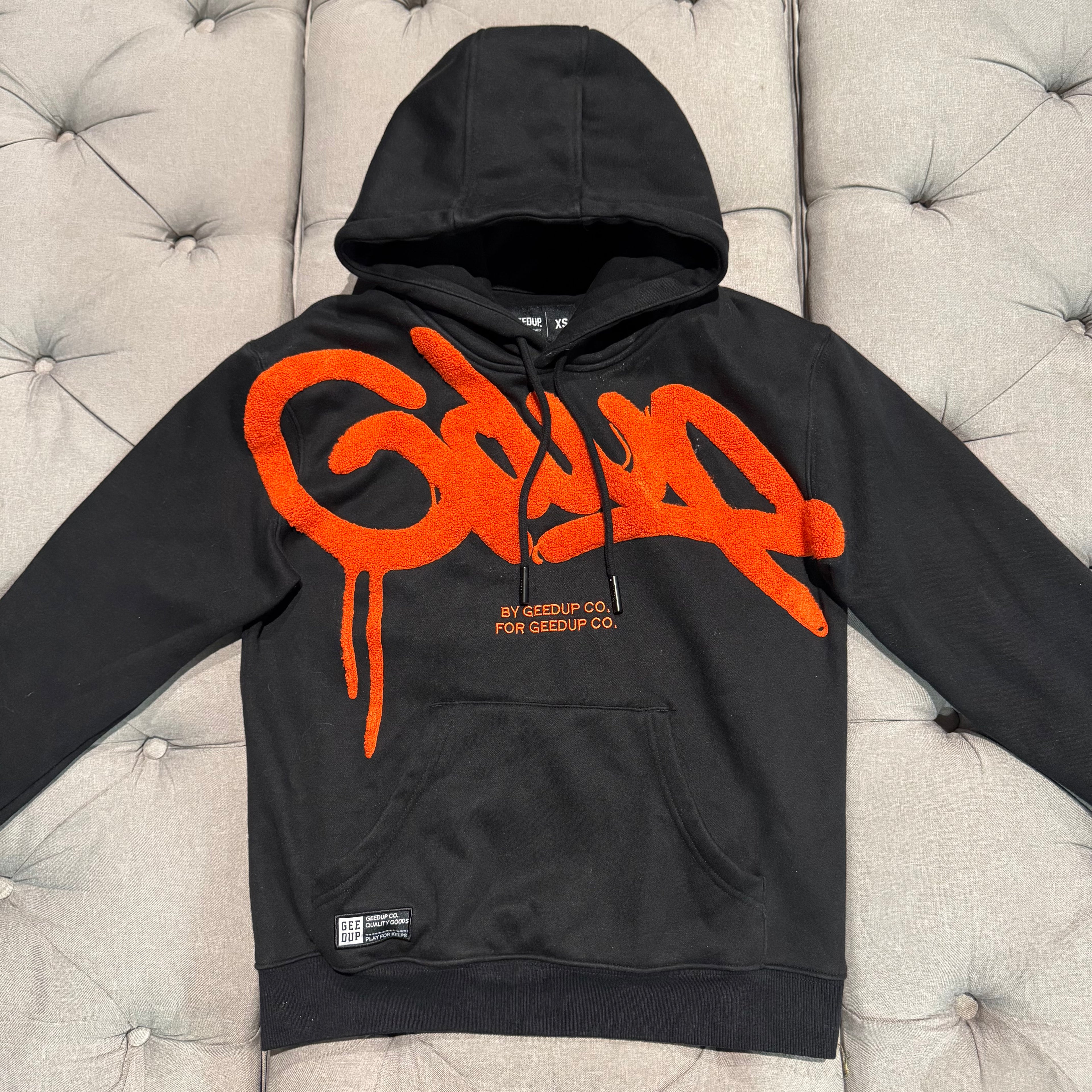Geedup Handstyle Hoodie 'Black Burnt Orange' (Second hand)