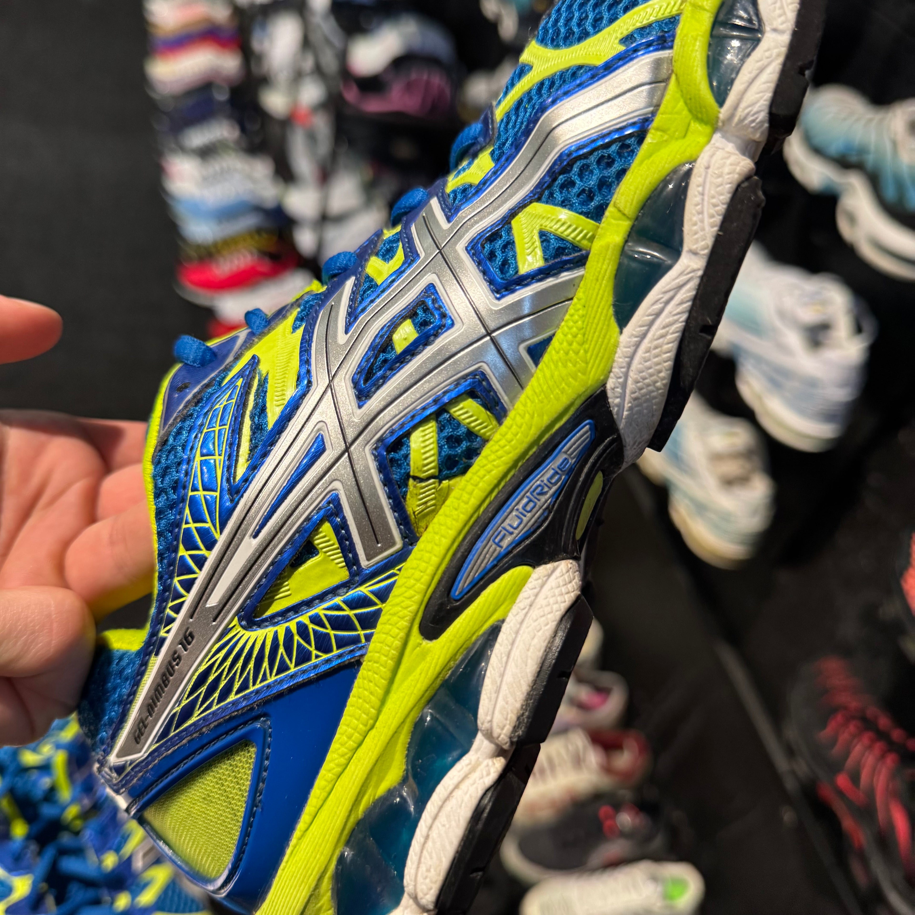 Asics Gel Nimbus 16 'Island Blue Lightning Lime' (Second hand)