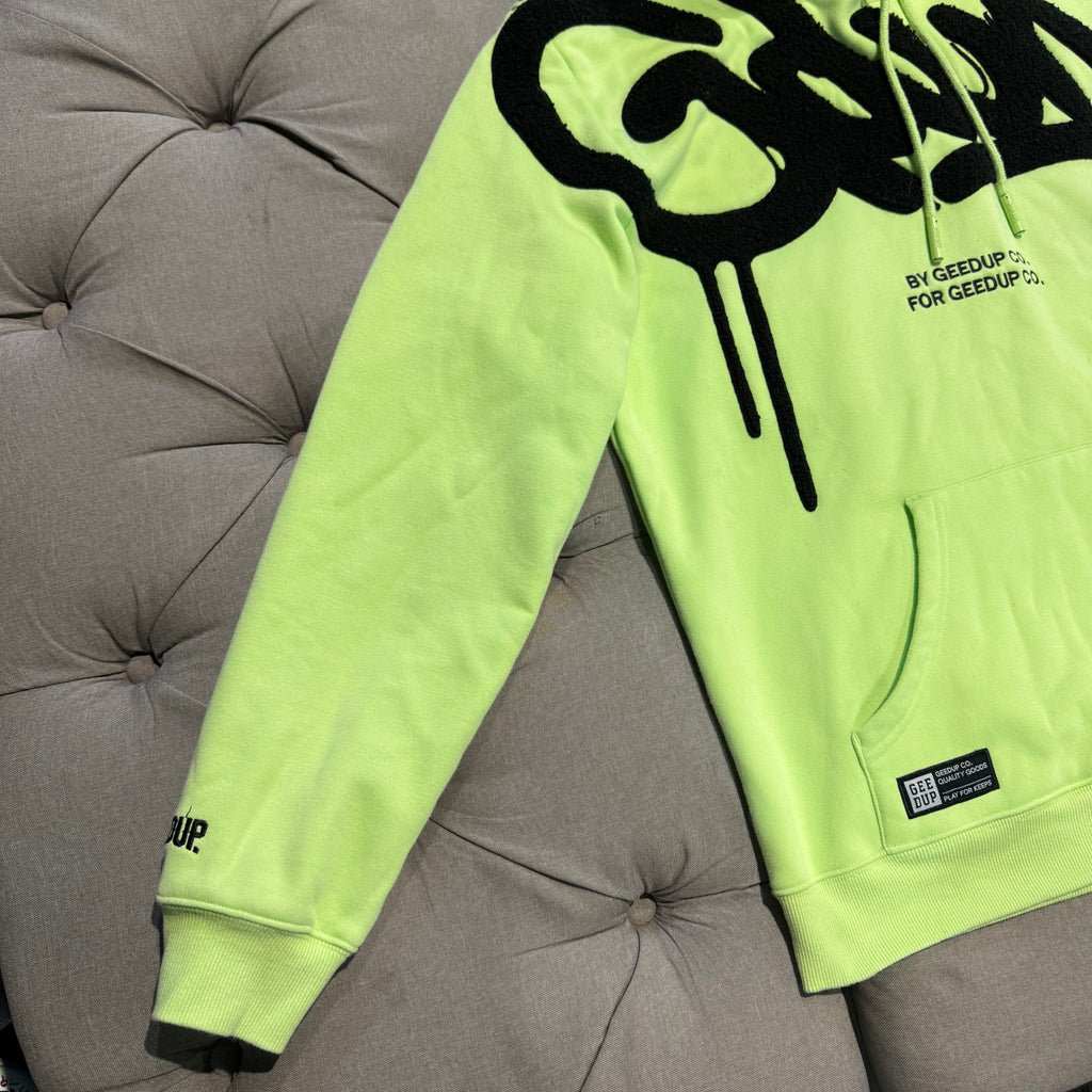 Geedup Handstyle Hoodie 'Pastel Green Black' (Second hand)