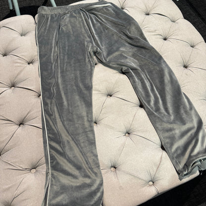 Geedup Script Fleece/Velvet Zip-Up Pants 'Grey' (Second hand)