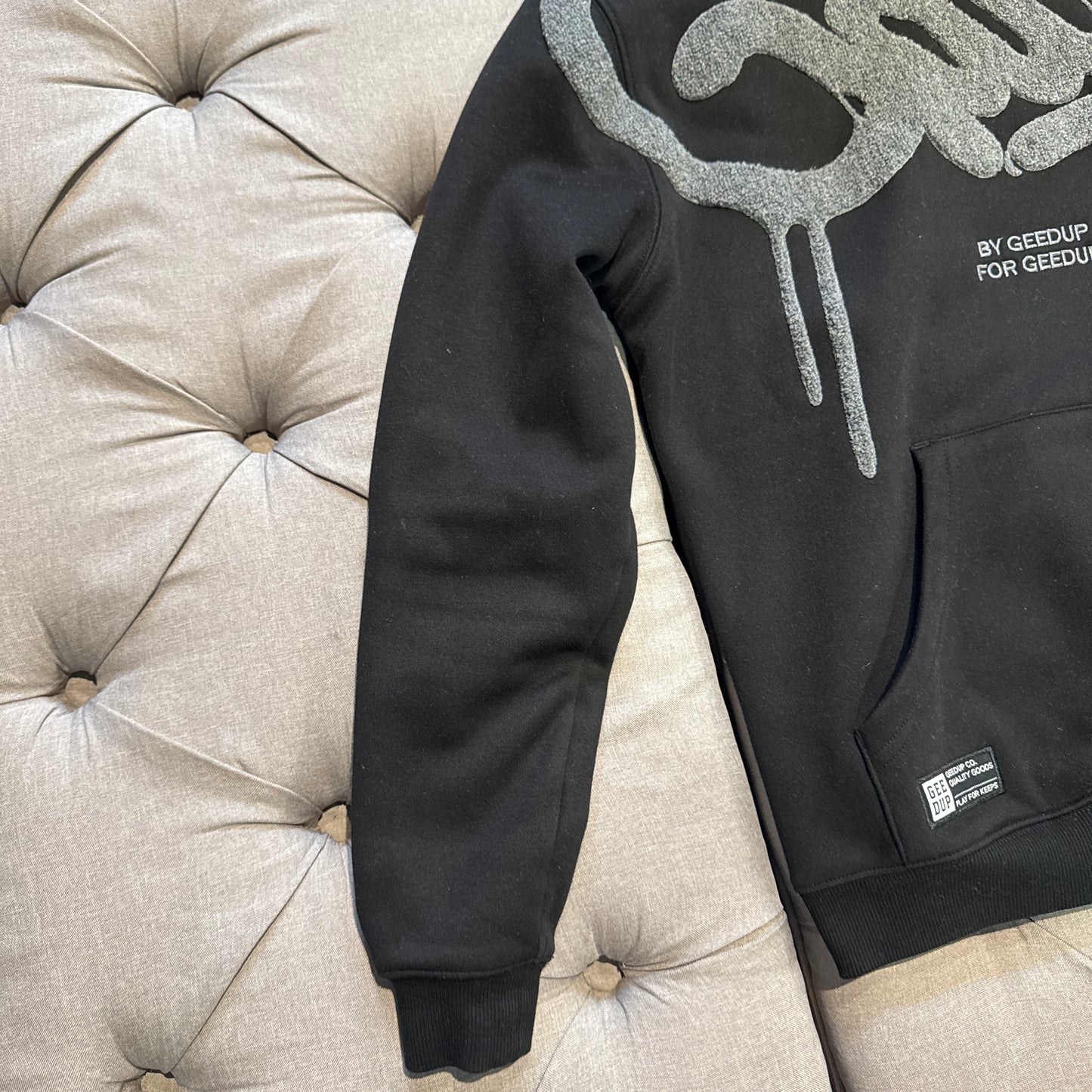 Geedup Handstyle Hoodie 'Black Grey' (Second hand)