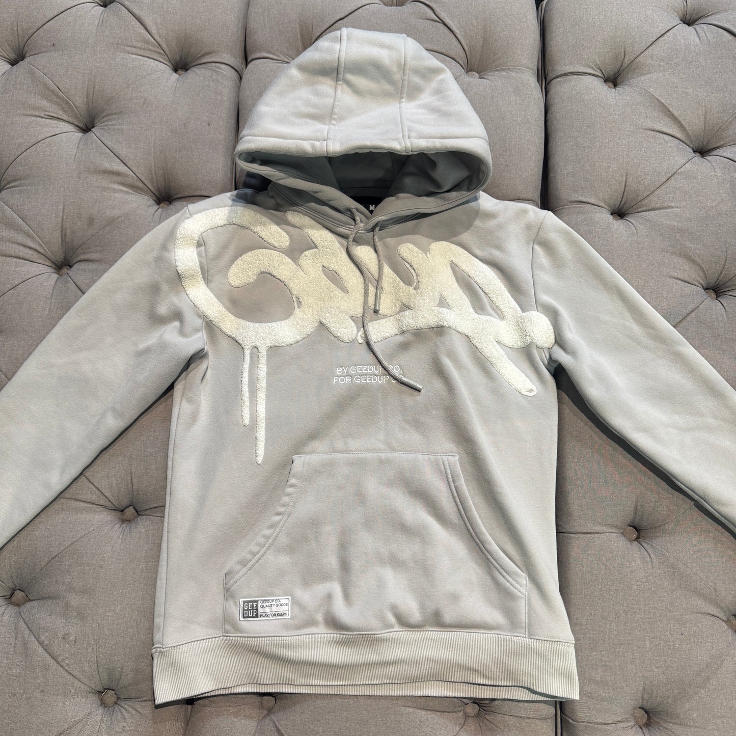 Geedup Handstyle Hoodie 'Grey White' (Second hand)