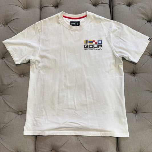 Geedup Sportsman Flag T-Shirt 'White' (Second hand)