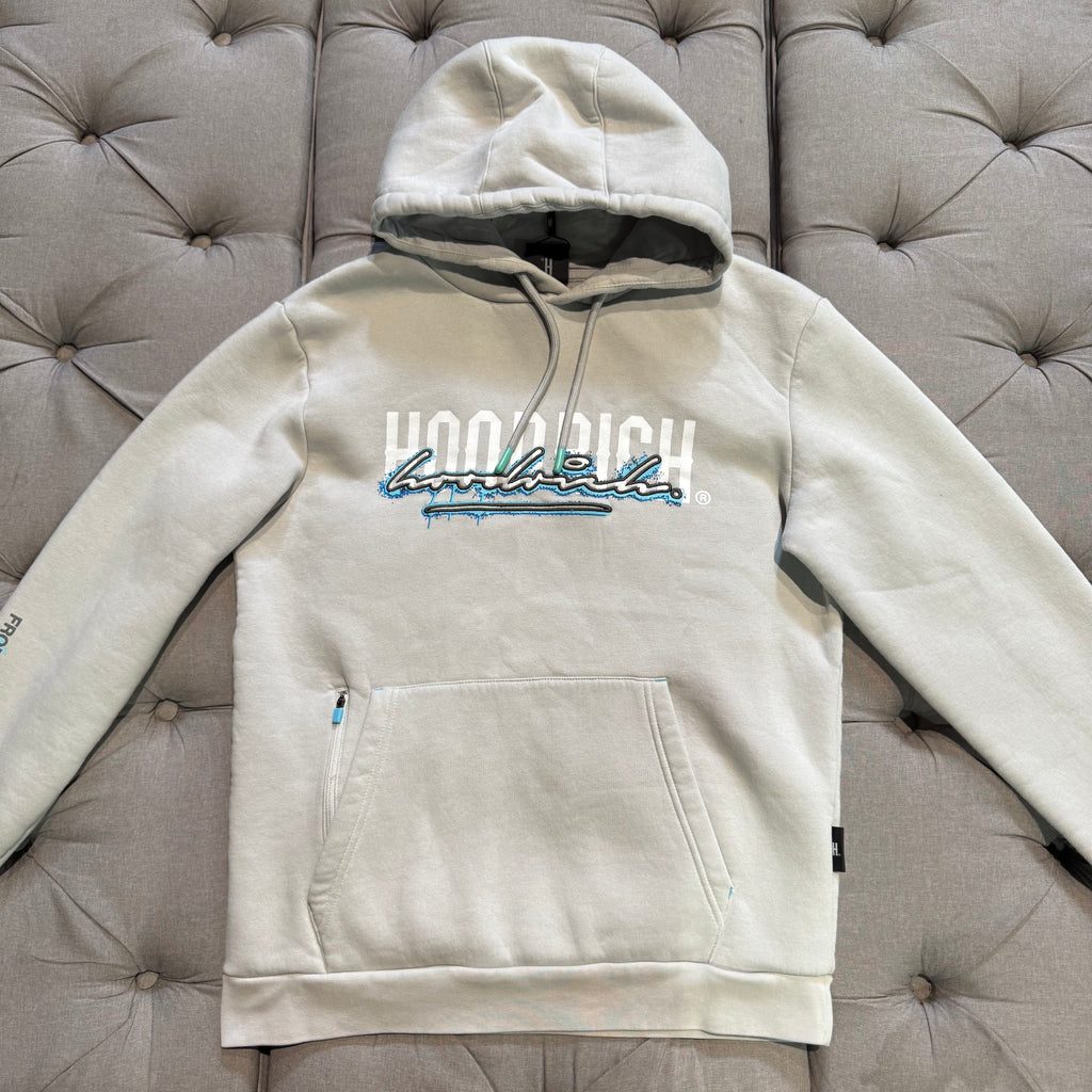 Hoodrich Script Logo Hoodie 'Grey Blue' (Second hand)