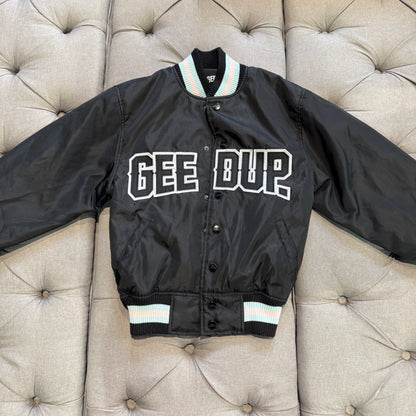 Geedup Company Varsity Jacket 'Black Baby Blue Pink' (Second hand)