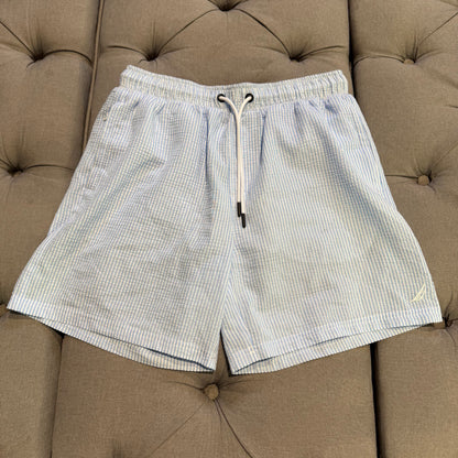 Nautica Seersucker Stripe Swim Shorts 'Blue White' (Second hand)