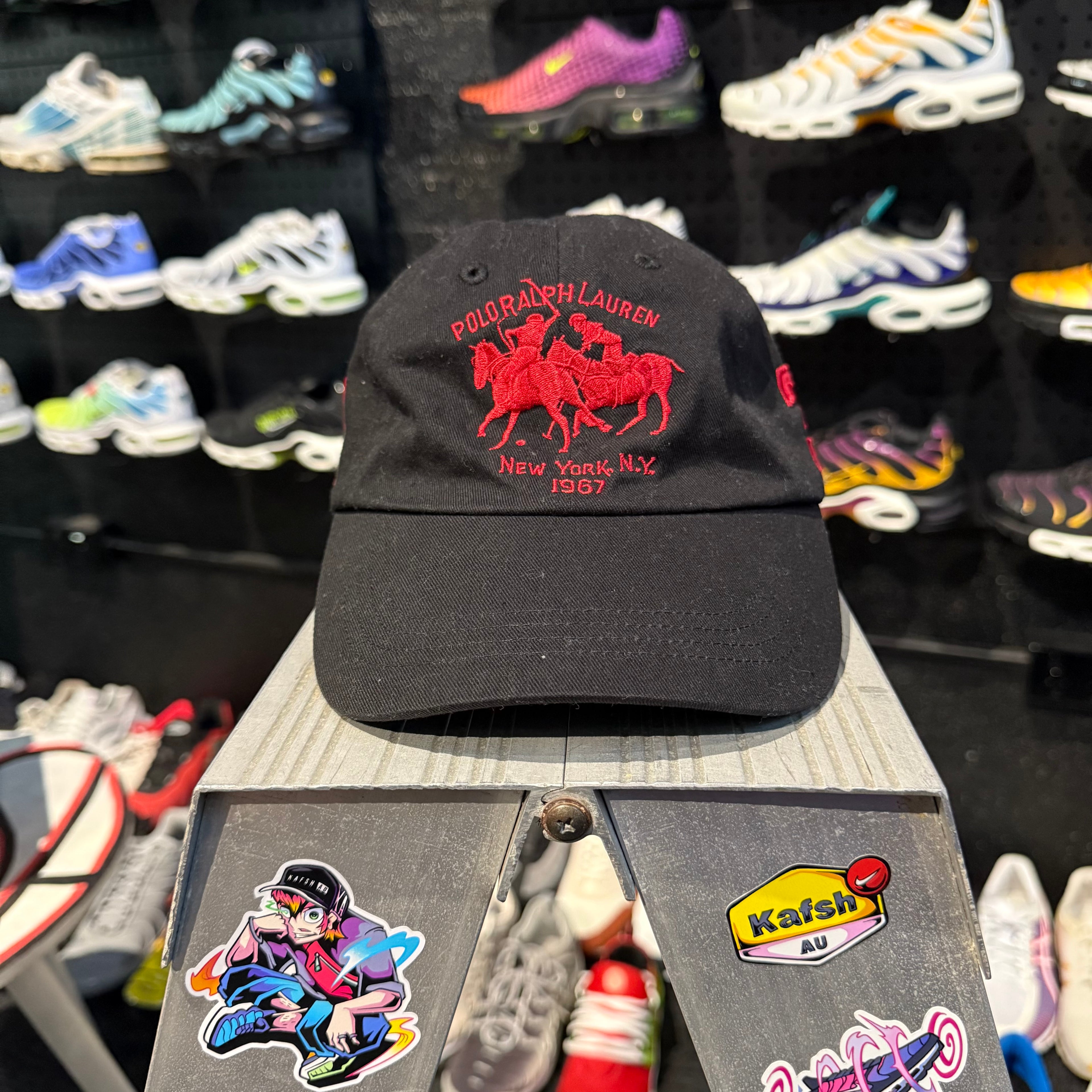 Polo Ralph Lauren New York 2 Horses Cap 'Black Red' (Second Hand)