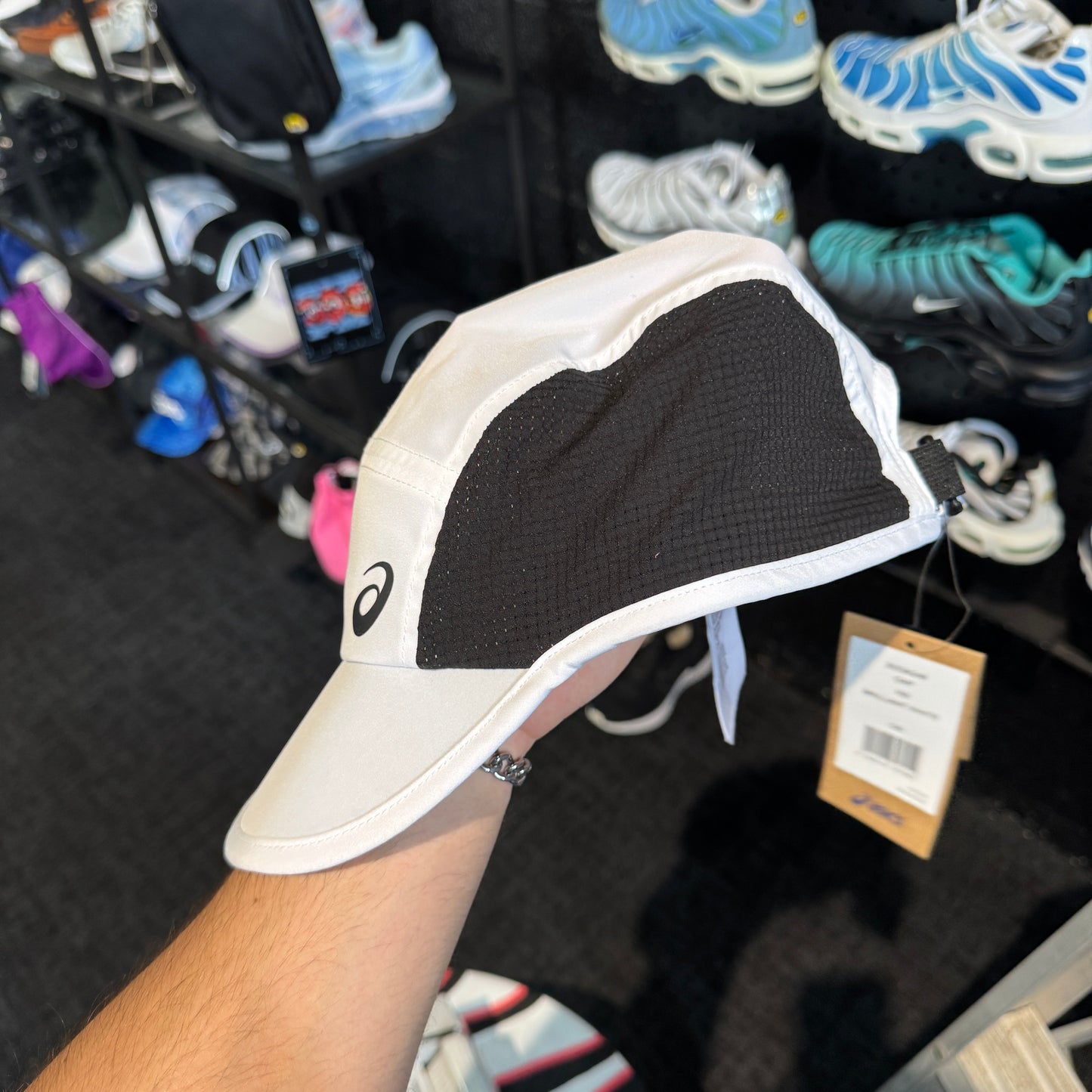 Asics 5 Pannel Cap 'White Black' (Brand New)