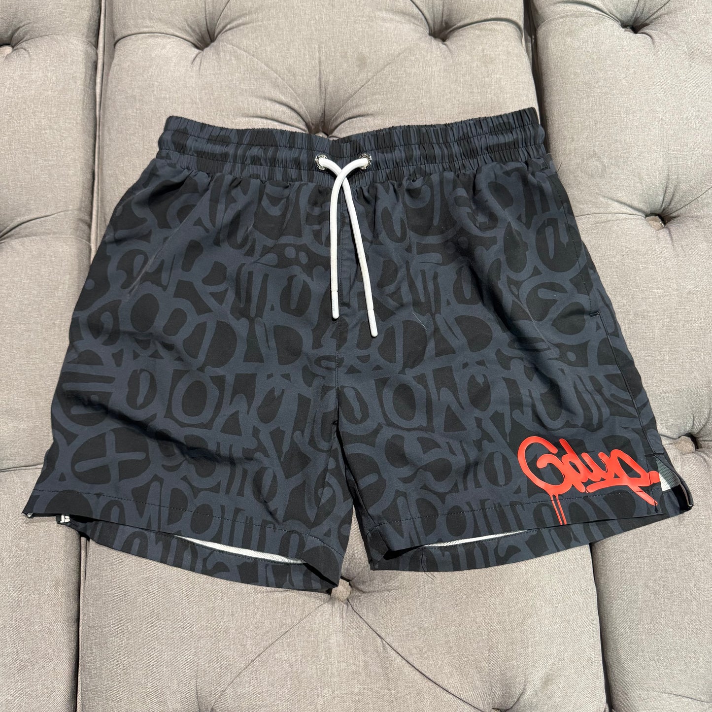 Geedup Graffiti Swim Shorts 'Navy Red' (Second hand)
