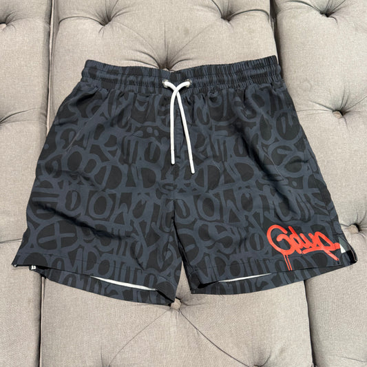 Geedup Graffiti Swim Shorts 'Navy Red' (Second hand)