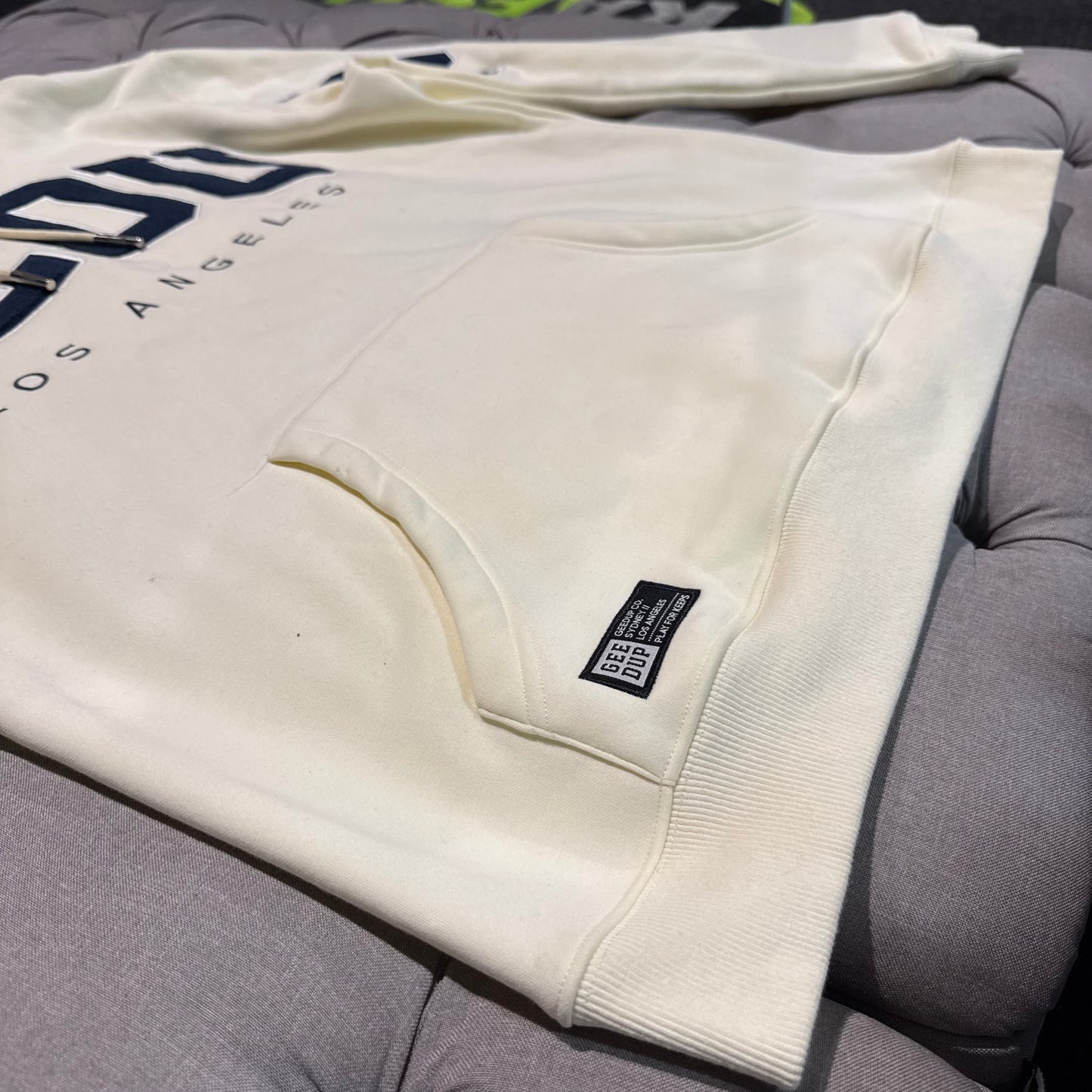 Geedup LA Team Logo Hoodie 'Cream Navy' (Second hand)