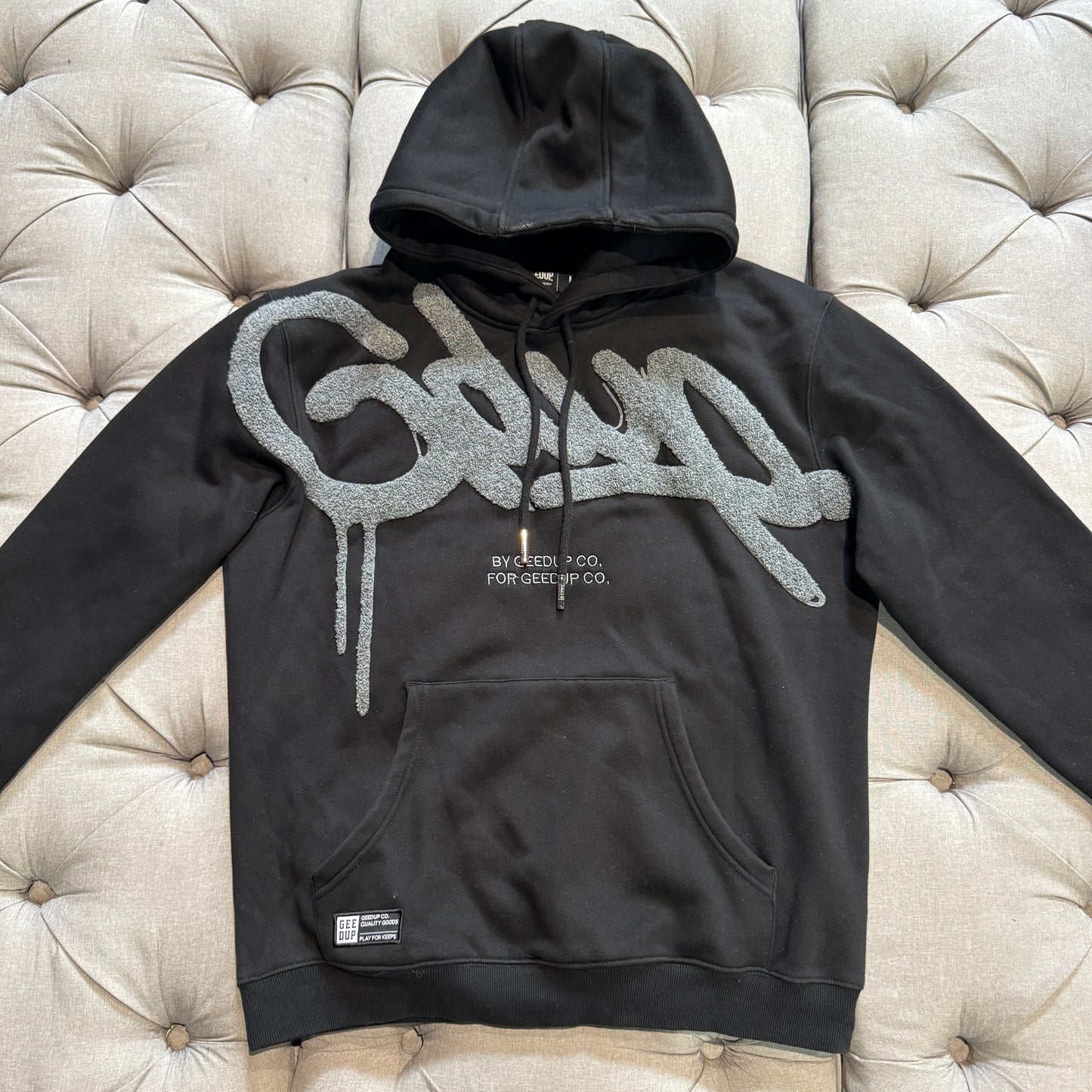 Geedup Handstyle Hoodie 'Black Grey' (Second hand)