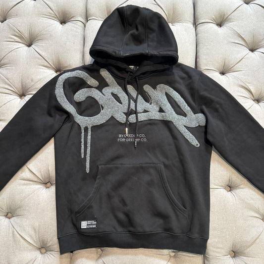 Geedup Handstyle Hoodie 'Black Grey' (Second hand)